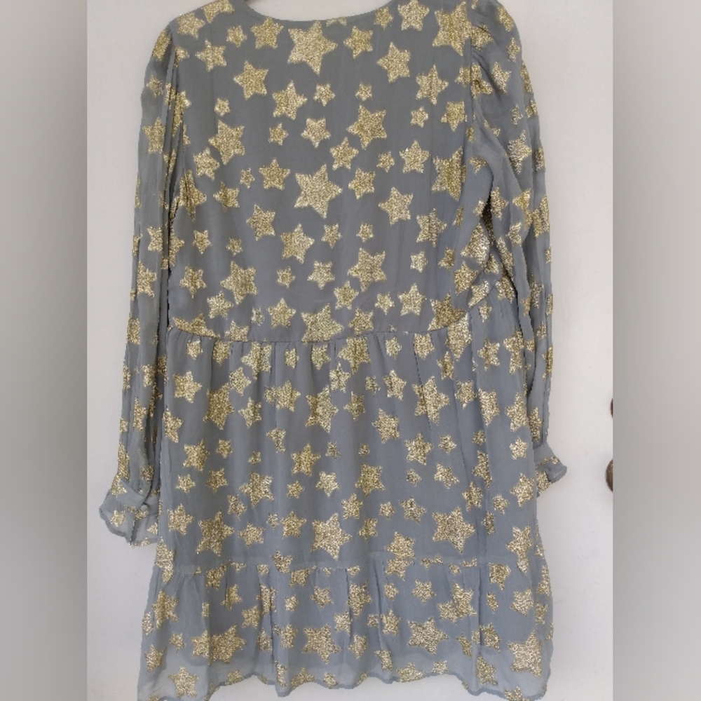 LOFT Gray and Gold Star Patterned Dress - Picture 9 of 10